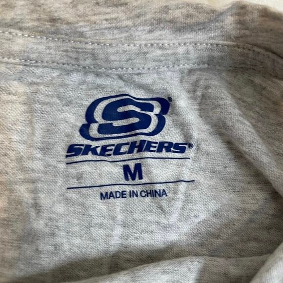 SKETCHERS Neon Grey Cropped Short‎ Sleeve Tee Shirt Medium Girl - Picture 3 of 3